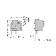 WAGO - Leiterplattenklemme Einzelklemme 255-763 0,08-2,5qmm lgr − 300 Stück