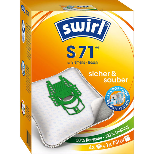 Swirl - Zubehör/Ersatzteile für Bodenpflege Staubbeutel S 71 EcoPor VE4 für Siemens/Bosch