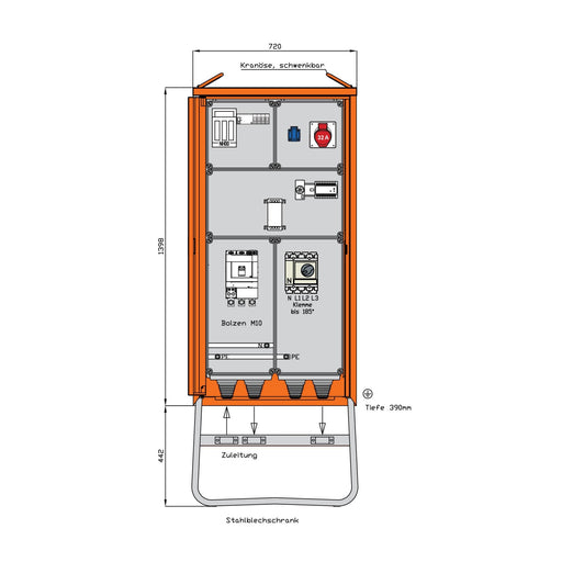 Walther Werke - Baustromverteiler Verteilerschrank WV0740R1 277kVA
