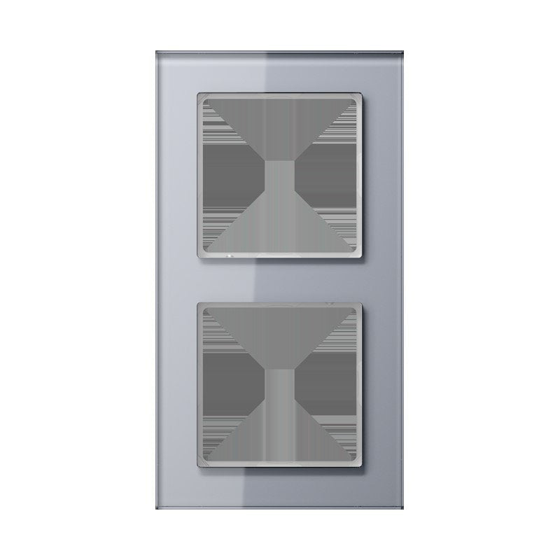 Jung - Abdeckrahmen Glasrahmen 2fach AC 582 GL KG kristallgrau