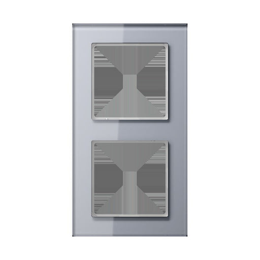 Jung - Abdeckrahmen Glasrahmen 2fach AC 582 GL KG kristallgrau