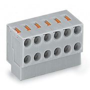 WAGO - Leiterplattenklemme 2-Leiter-Federleiste 252-154 PUSH WIRE,grau − 100 Stück