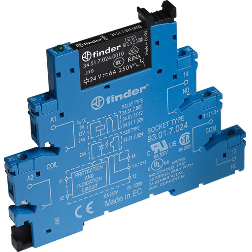 Finder - Schaltrelais Koppelrelais 6,2mm 38.51.7.006.5050 1W 6VDC − 10 Stück