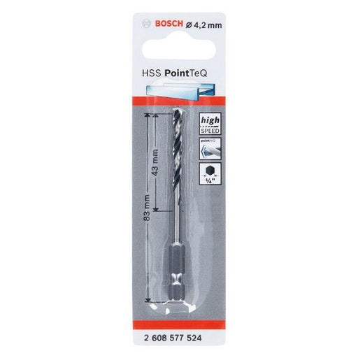 Bosch - Bohrer HSS PointTeQ 2608577524 Sechskantbohrer 4,2