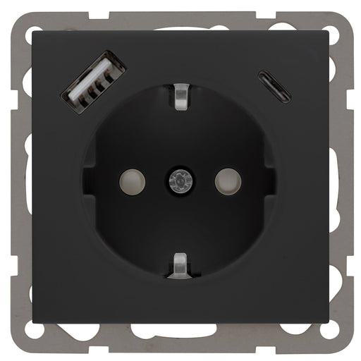 Peha - Elektronik-Gerät für Installationsschalterprogramme Steckdose mit USB D 6511.193 SI USB CA Ladegerät sw − 100 Stück