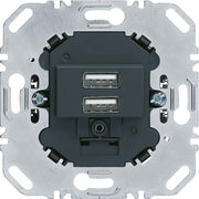 Berker - USB-Spannungsversorgung USB Ladesteckdose 230V 260205 2fach 3A anthrazit