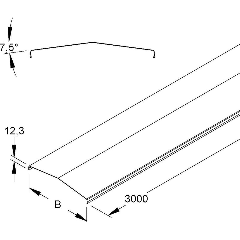 Niedax - Deckel für Kabeltragsystem Deckel für Gitterrinne GRD 40/7.5° E3 38,5x3000mm − 3 Meter