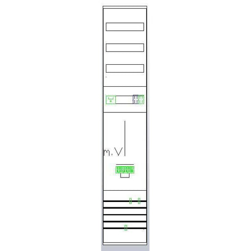 ABN - Verteilerfeld für Installationsverteiler Zählerplatz ZV19610 3Pkt 1Z/4VTR