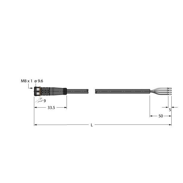 Turck - Konfektioniertes Sensor-Aktor-Kabel Aktuator- u. Sensorleitung PKG4M-5/TXY PUR − 1 Stück