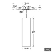 LTS Licht&Leuchten - Pendelleuchte LED-Pendelleuchte FUZYP0801040251DA sw 4000K DALI 25°schwar