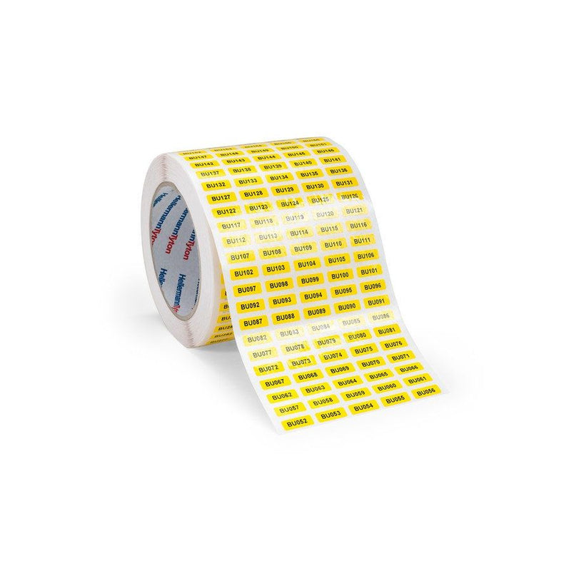 HellermannTyton - Kennzeichnungsmaterial Thermotransfer-Etiketten 596-12173(10000) 20X8 gelb (Rolle)