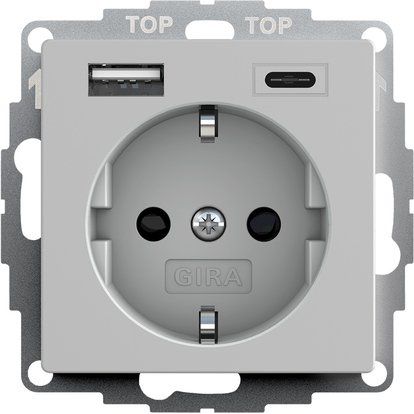 Gira - Steckdose Steckdose+USB 2459015 Grau