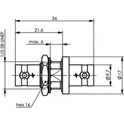 Telegärtner - Koax-Kupplung BNC Verbind.Stück (F-F) 100023592 UG-492A/U, 50 Ohm − 5 Stück