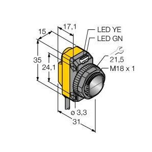 Turck - Einweg-Lichtschranke Opto Sensor QS186LE211 W/30 Laser Sender