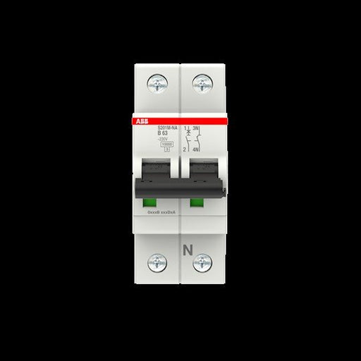 ABB Stotz S&J - Leitungsschutzschalter Sicherungsautomat S201M-B63NA 10kA 63A B 1p+N (2p)