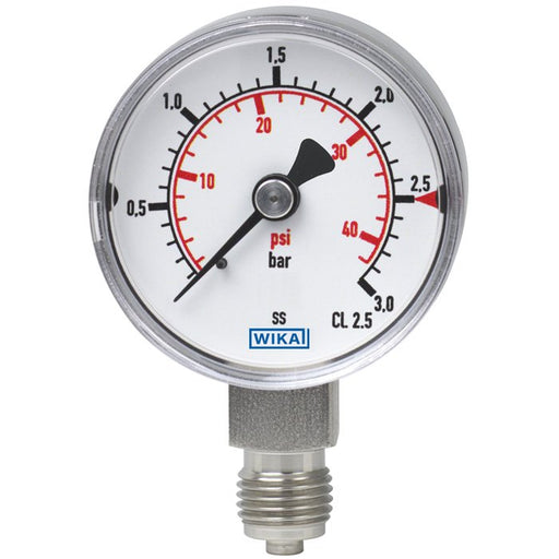 Wika Wiegand - Rohrfedermanometer Rohrfedmano 231.11.050 VA 9256054 -1.1,5bar G1/4B ruec