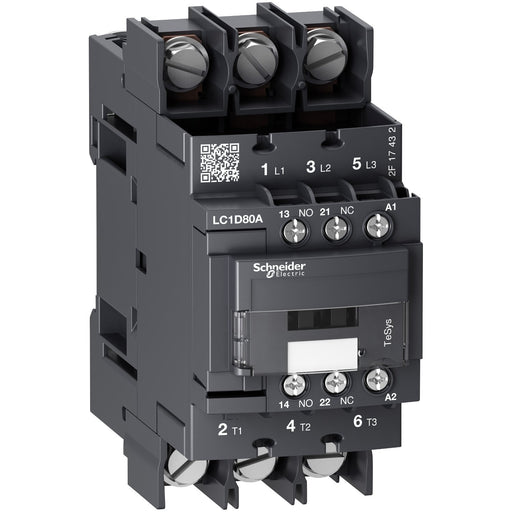 Schneider Electric - Leistungsschütz zum Schalten von Wechselstrom Leistungsschütz LC1D LC1D80A6G7 3p 37kW 80A 400V AC6