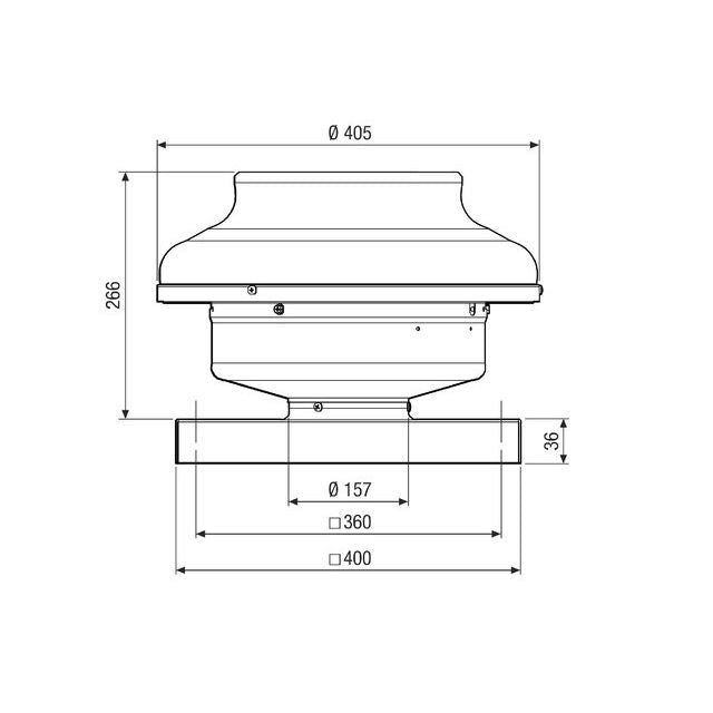 Maico - Ventilator für Dacheinbau Radial-Dachventilator EHD 16/2 EC 876m3/h, NW160