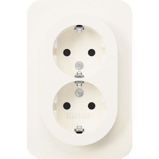 Berker - Steckdose Doppelsteckdose SCHUKO 47592089 R.1 polarweiß glänz