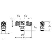 Turck - Passiver Sensor-/Aktor-Verteiler (mit Leitung) Zweifachverteiler VT2FKM5FKM5FSM5/YE − 1 Stück