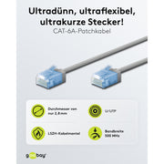 Goobay - Patchkabel Kupfer Patchkabel U/UTP Cat6 74222 Ultraflexibel,slim,g