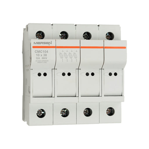 Mersen - Halter für zylindrische Sicherung Sicherungshalter CMC104 10x38 AC690V 32A 4-p − 3 Stück