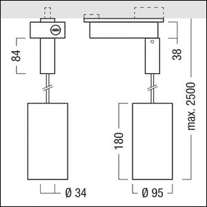 Zumtobel Group - Pendelleuchte LED-Pendelstrahler V2-P M2500 #60510473 927-65