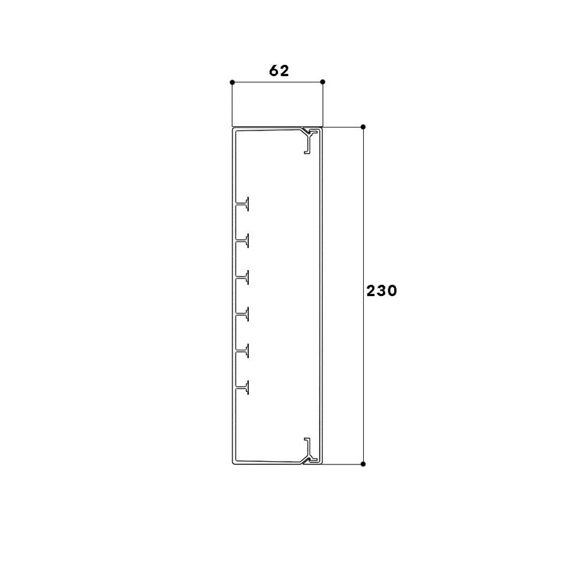 GGK - Geräteeinbaukanal FB-Kanal 60x230 gr 1054 − 2 Meter