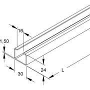 Niedax - Stiel/Profilschiene Ankerschiene 2972/2 FO − 20 Meter