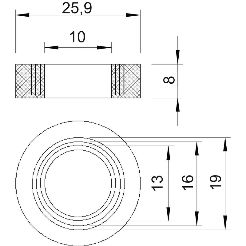 OBO Bettermann - Einschnittring 107 B PG21 Gummi − 100 Stück