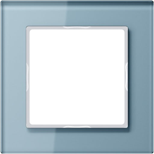 Jung - Abdeckrahmen Glasrahmen 1-fach bl/gr AC 581 GL BLGR waage/senkrecht