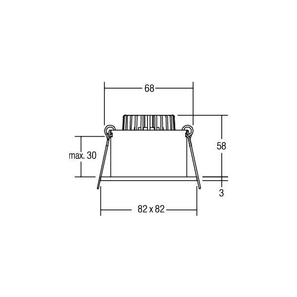 Brumberg Leuchten - Downlight/Strahler/Flutlicht LED-Einbauleuchte 12267083 350mA 2700K sw