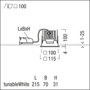 Zumtobel Group - Downlight/Strahler/Flutlicht LED - Einbauleuchte P - INFQ100L #60818679 2700 - 6500K