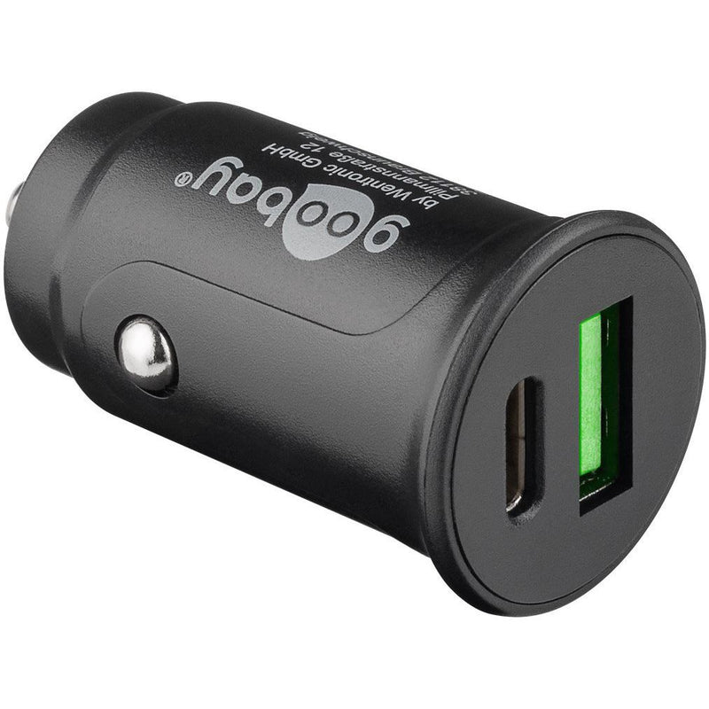 Goobay - Universal-Ladegerät KFZ-Schnellladegerät 59521 Dual-USB C,12/24V