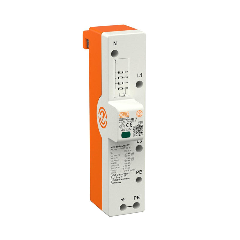 OBO Bettermann - Blitzstromableiter für Energietechnik LightningController Rail MCF100-NAR-TT 3-pol. m.NPE 255V