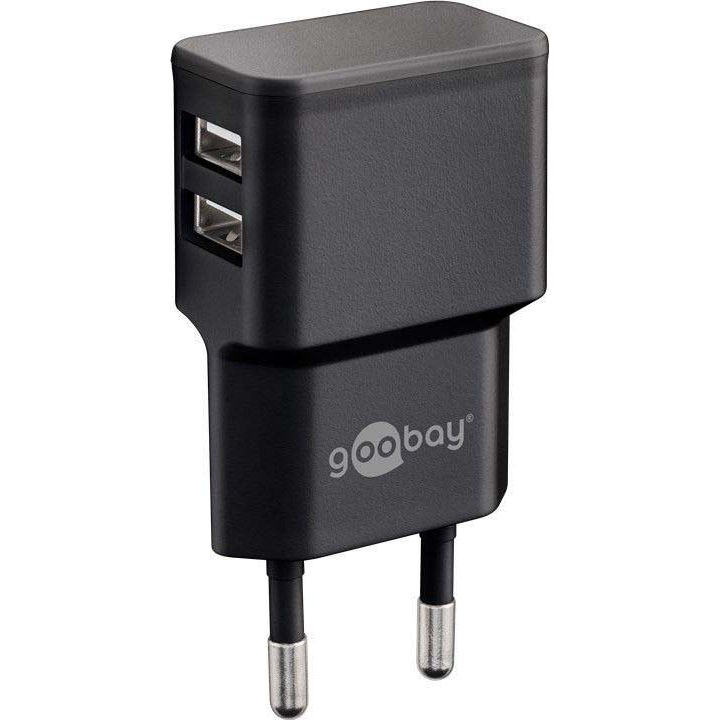 Goobay - Universal-Ladegerät Dual USB-Ladegerät 44951 2,4A,100-240V,sw
