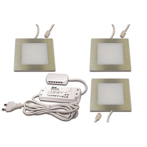 Hera - Downlight/Strahler/Flutlicht LED Einbauleuchte 3er - Set 3er Set #61060531003 nw, edelstahloptik
