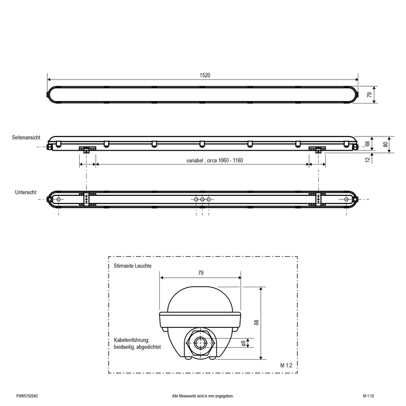 EVN Lichttechnik - Decken-/Wandleuchte LED-Anbauleuchte FW65152540 ML