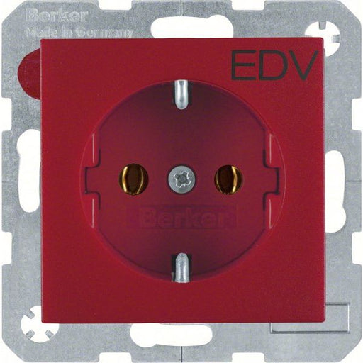 Berker - Steckdose Schuko-Steckdose rt 47431922 Aufdruck EDV