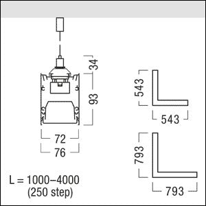 Zumtobel Group - Decken - /Wandleuchte Eck - Kanal f.LED - Lichtlinie SLN2 - C CL  #42946243 830, silber