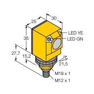 Turck - Lichttaster mit Hintergrundausblendung Opto Sensor Q25SP6FF100Q Lichttaster