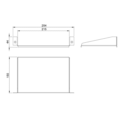 Enoc - Komponente für den Ausbau (Schaltschrank) 10" Fachboden MHF 10150-S 150mm, RAL 9005 sw