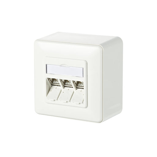 Metz Connect - Kommunikationsanschlussdose Kupfer AP-Dose C6Amodul 130B11D30002-E 3Port 180 rws − 10 Stück