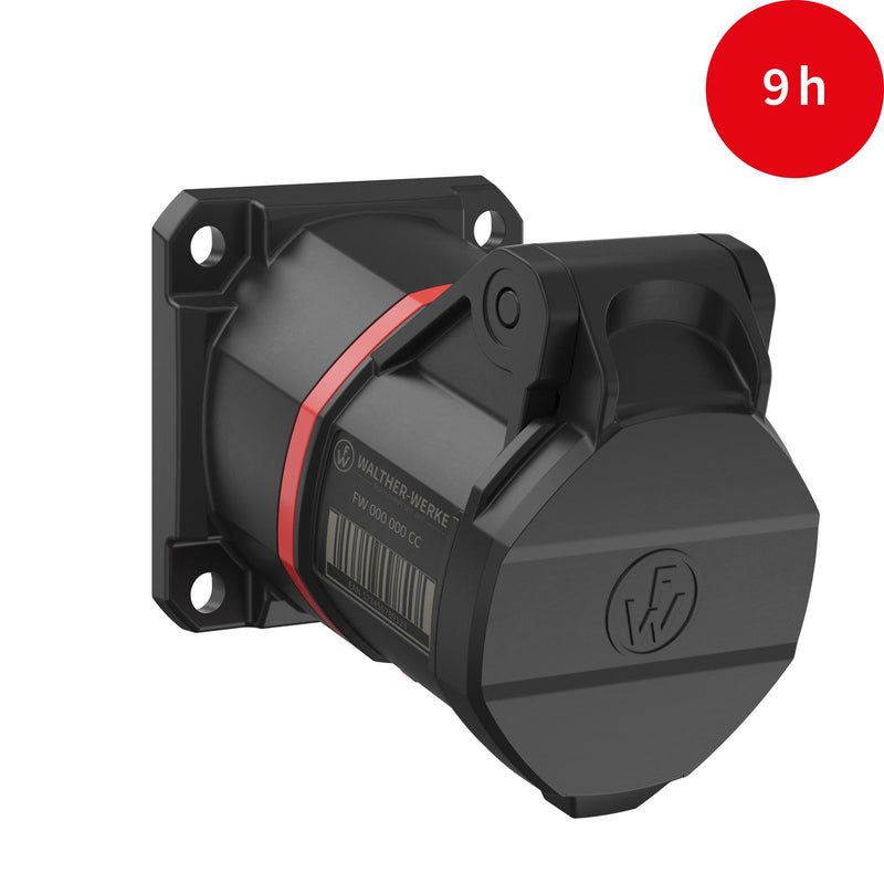 Walther Werke - CEE-Anbausteckdose (IEC 60309) CEE NEO Anbaudose FW512309SK schräg 1 6A 3P 9h