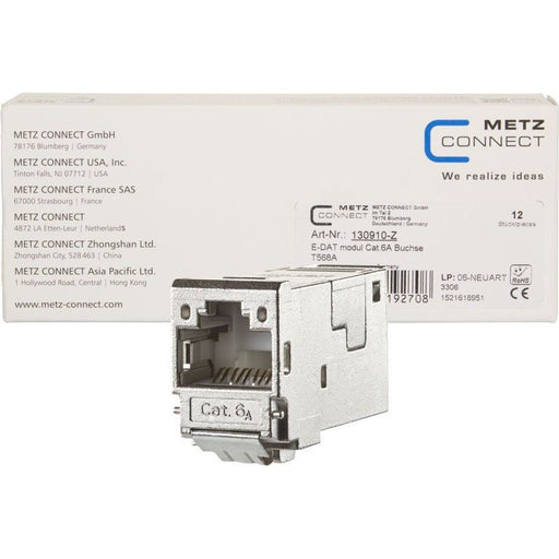 Metz Connect - Modularer Steckverbinder E-DATmodul RJ45 8(8) TN TN E-DAT Modul 12 Cat.6A, TIA-A, gesch − 12 Stück
