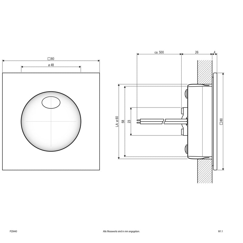 EVN Lichttechnik - Decken-/Wandleuchte LED-Einbauleuchte IP65 P20440 4000K 700mA