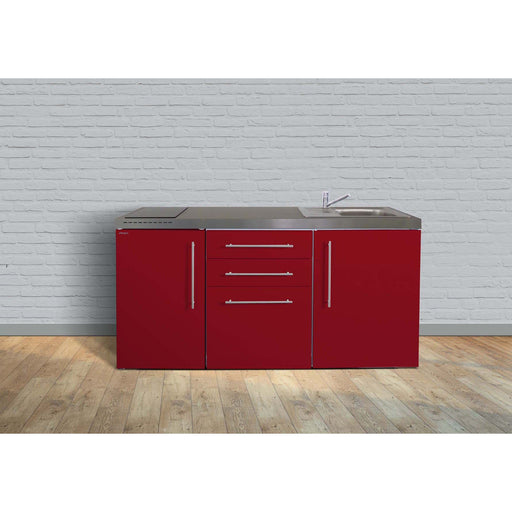 Stengel - Mini-Küche Miniküche Premiumline MPBR170GKFliBre2Sn Bordeauxrot