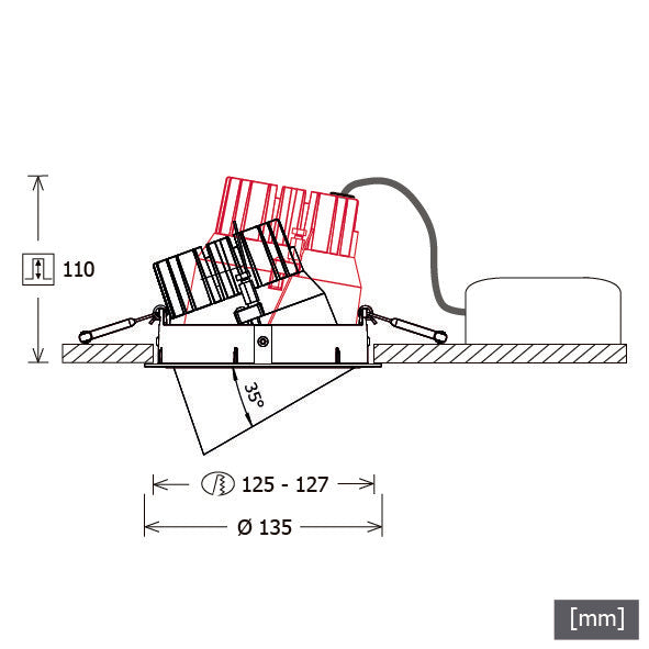 LTS Licht&Leuchten - Downlight/Strahler/Flutlicht Einbaustrahler CSAR501.930OV46/D.si 930, DALI, silber