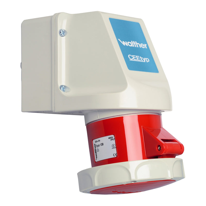 Walther Werke - CEE-Steckdose (IEC 60309) Wandsteckdose 16A 119 5P 400V 6h IP67