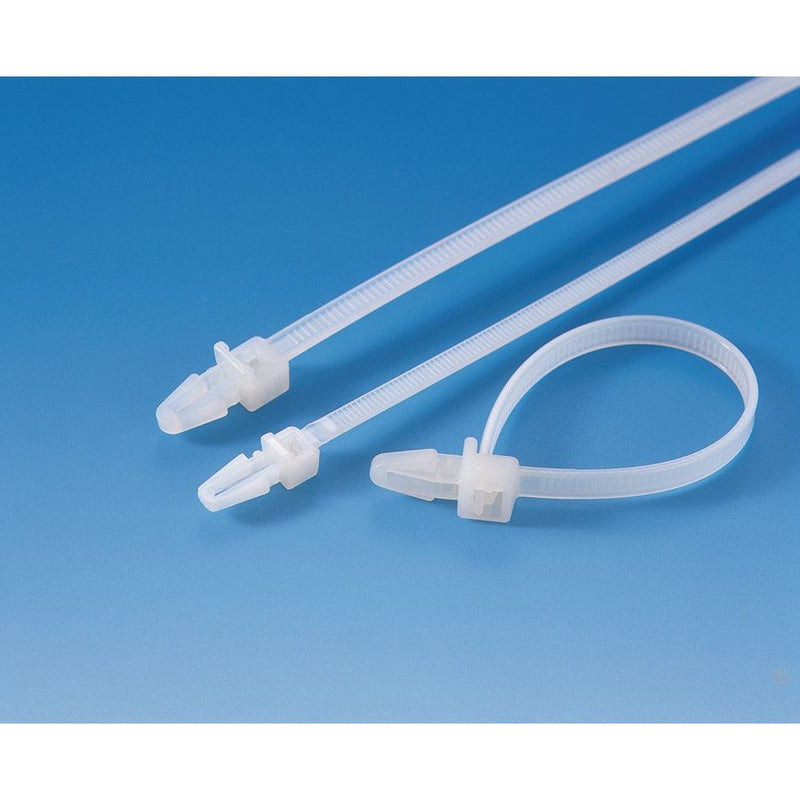 HellermannTyton - Kabelbinder Befestigungsbinder T30RSF-PA66-NA 158x3,6 Spreizanker − 500 Stück